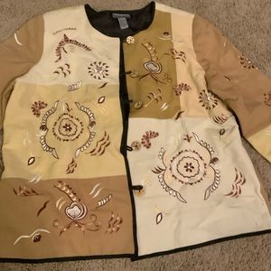 embroidered indigo Moon jacket